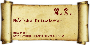 Mücke Krisztofer névjegykártya